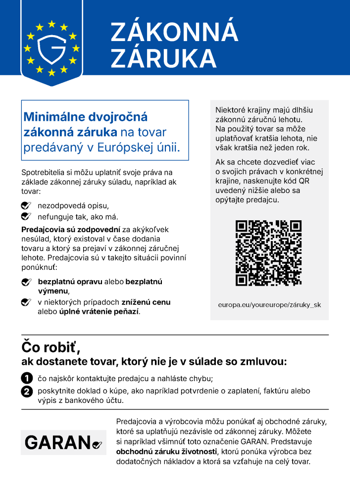 Zákonná záruka 24 mesiacov
