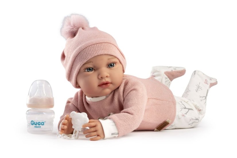 Guca ADA - zátěžová realistická panenka miminko s měkkým látkovým tělem - 42 cm