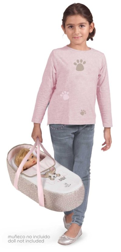 DeCuevas 81643 Skladací kočík pre bábiky 3 v 1 s prenosnou taškou DIDI 2021-75 cm