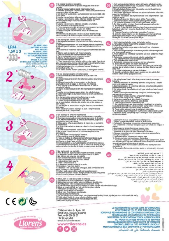 Llorens 42402 JULIA - realistická bábika so zvukmi a mäkkým látkovým telom - 42 cm