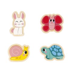 Janod Moje první dřevěné puzzle Zahrádka 4v1