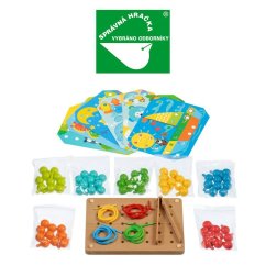 Lucy & Leo - Mozaika s pinzetou a vyšíváním - dřevěný herní set s předlohami