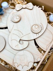 Slon - drevené 3D omaľovánky