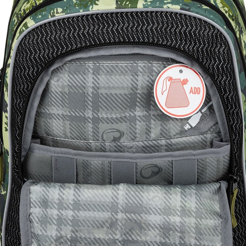 BAGMASTER Školní batoh LUMI 22 C vojenský se stíhačkami