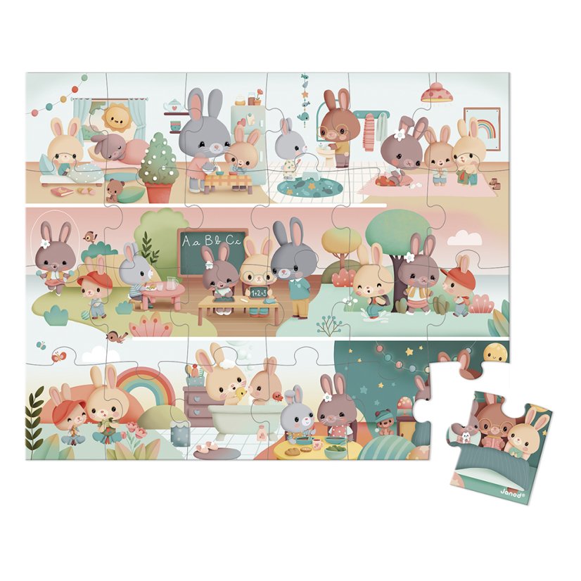 Janod Puzzle Můj den v kufříku 24  ks