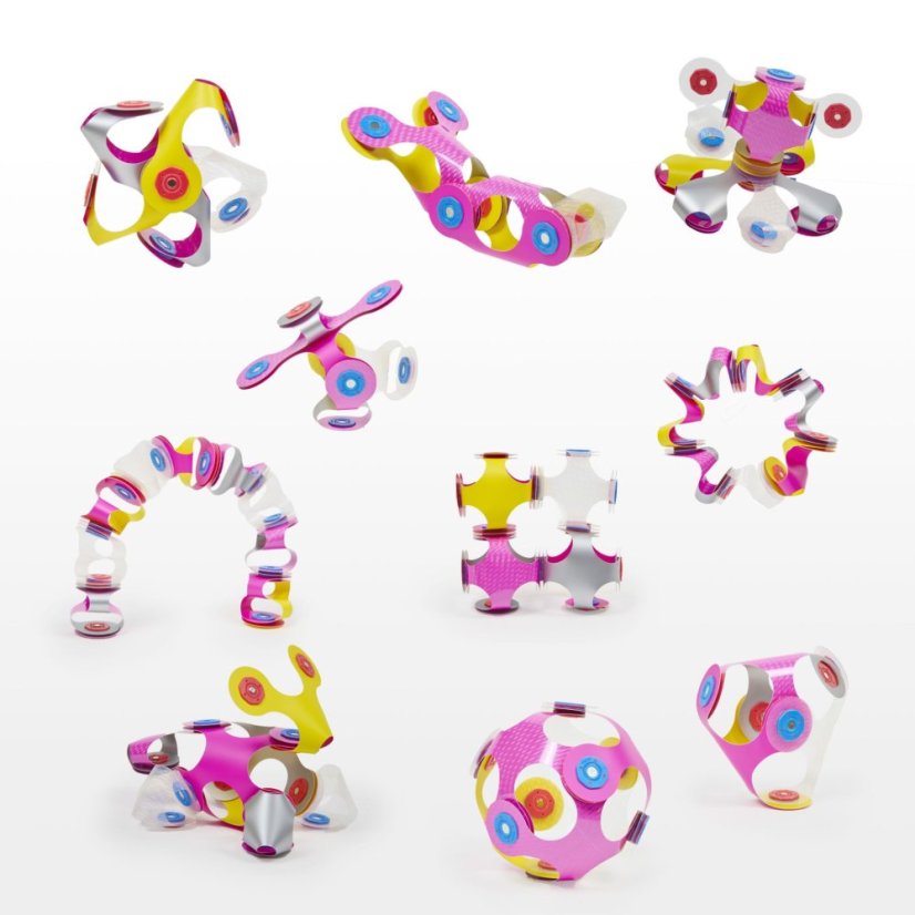CLIXO Tiny & Mighty Sparkle - magnetická stavebnica 9 kusov