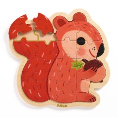 DJECO Dřevěné puzzle Veverka