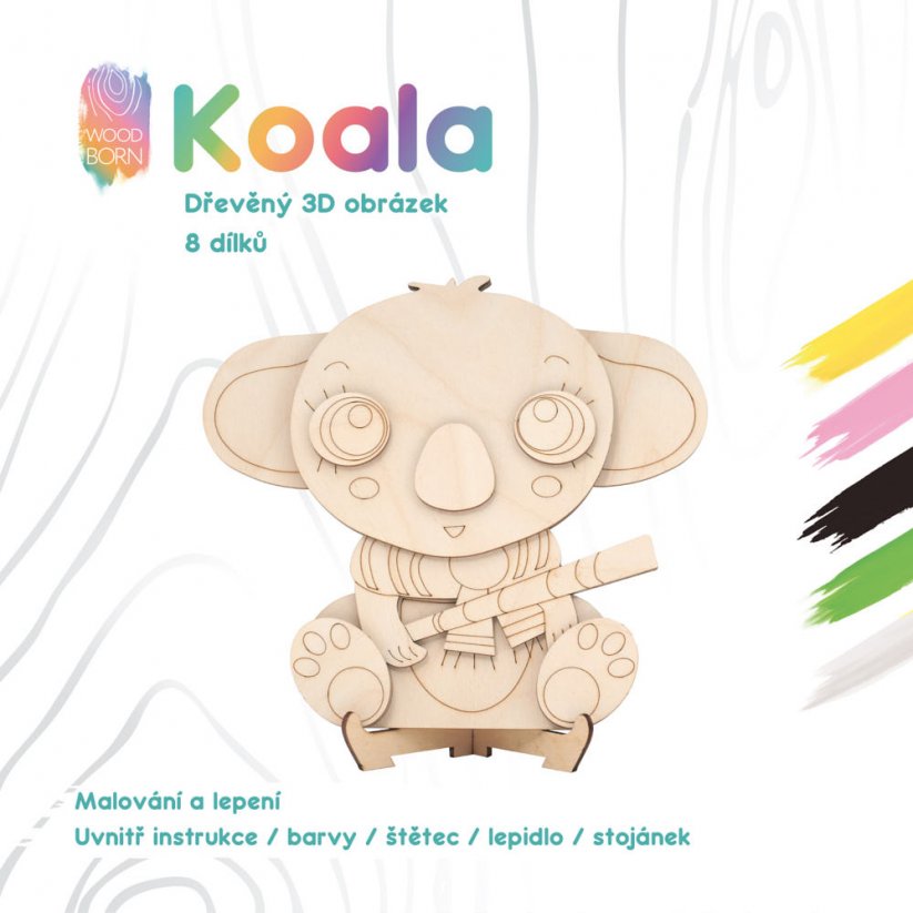 Koala - Drevené 3D omaľovanky