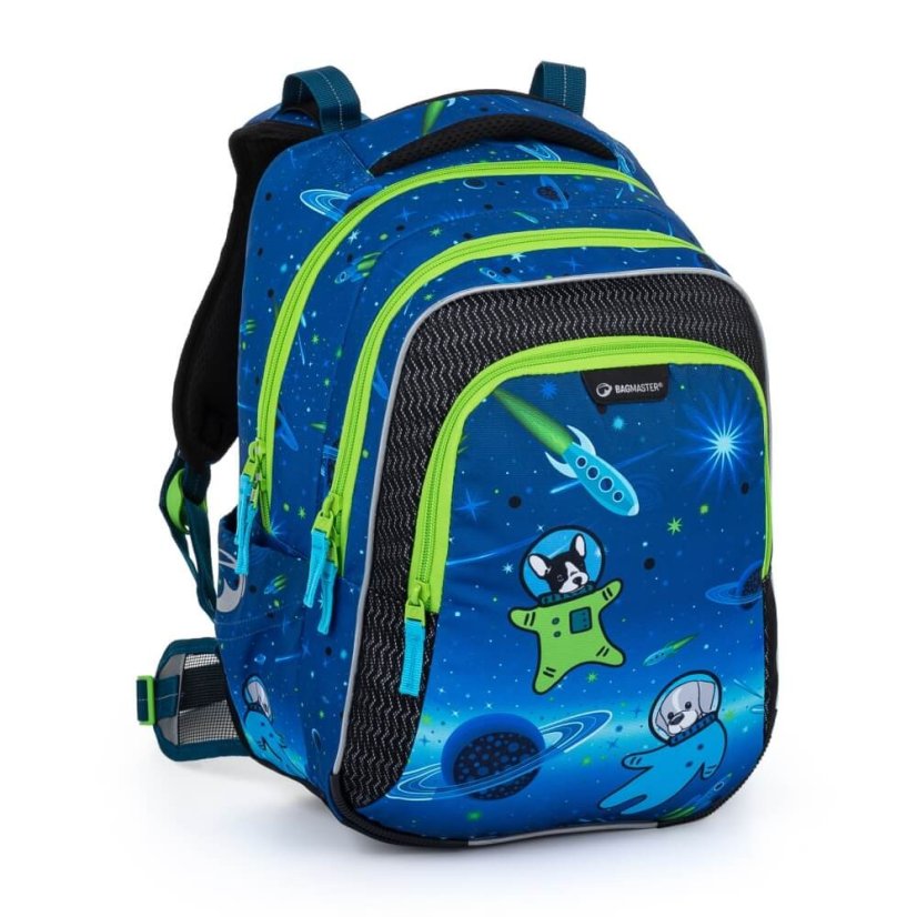 BAGMASTER Školní batoh LUMI 22 D s pejsky kosmonauty