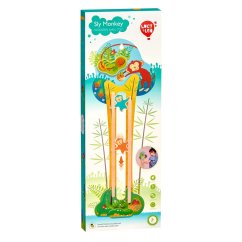 Lucy & Leo - Prefíkané opice - Drevená hračka na stenu