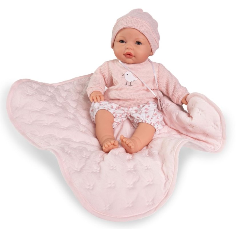 Antonio Juan 14365 BIMBA - mrkacia bábika bábätko so zvukmi a mäkkým látkovým telom - 37 cm