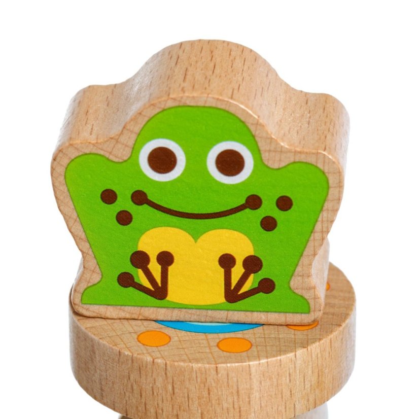 Lucy & Leo - Malí priatelia - Drevená balančná hra so šablónami 33 dielikov