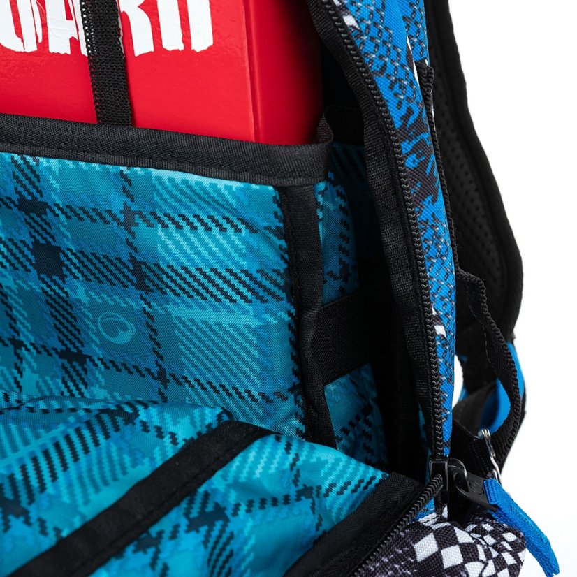 Bagmaster BATOH LUMI 23 D Školský trojkomorový batoh - modré auto