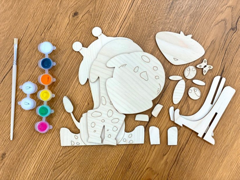 Žirafa - Drevené 3D omaľovánky