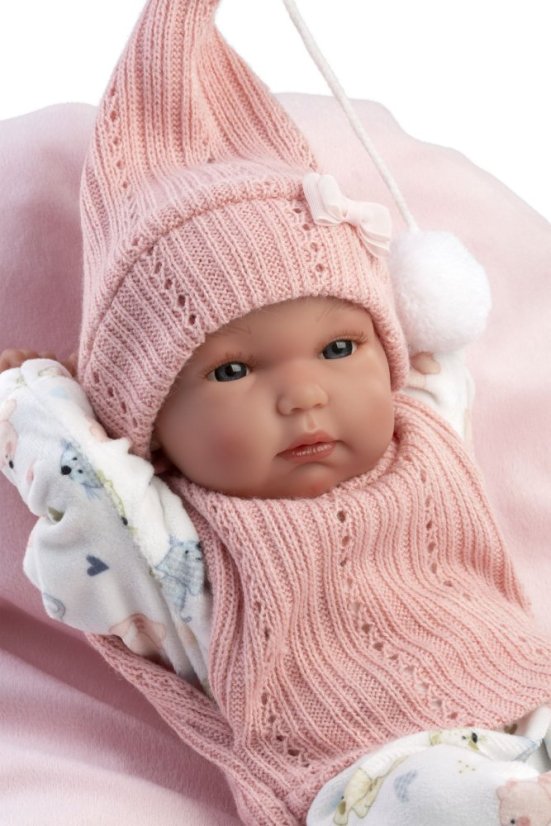 Llorens 63504 NEW BORN DIEVČATKO - realistická bábika bábätko s celovinylovým telom - 35 cm