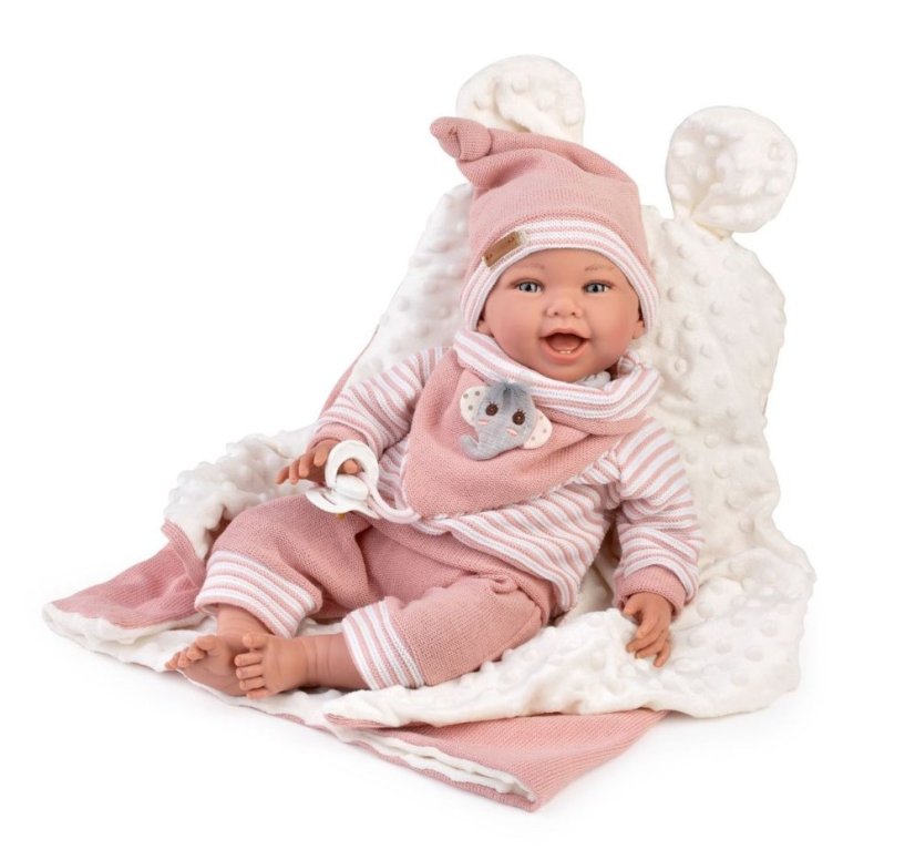 Guca OLIVIE - zátěžová realistická panenka miminko s měkkým látkovým tělem - 42 cm