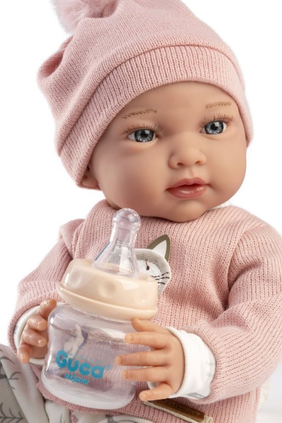 Guca ADA - zátěžová realistická panenka miminko s měkkým látkovým tělem - 42 cm