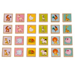 Lucy & Leo - Zvířátka - dřevěné dětské pexeso 24 kartiček