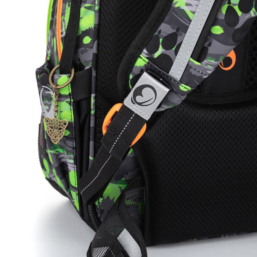 BAGMASTER Veľký školský SET BETA 22 C s leopardom oranžový