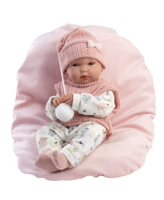Llorens 63504 NEW BORN DIEVČATKO - realistická bábika bábätko s celovinylovým telom - 35 cm