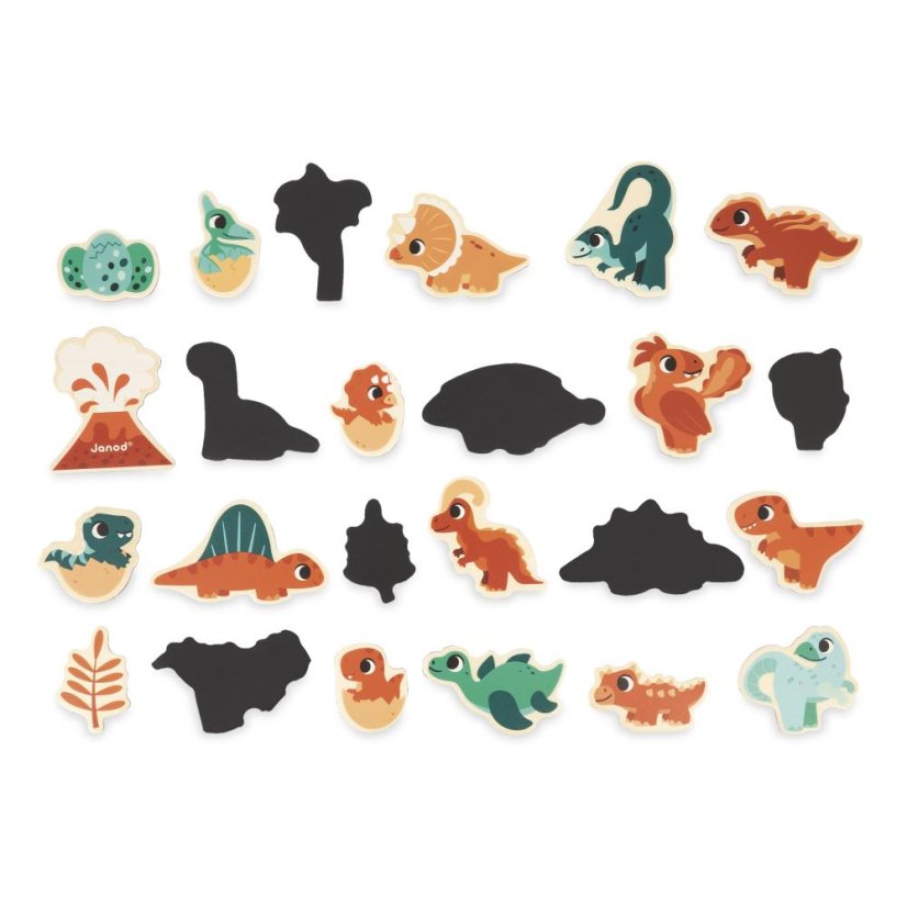 Janod Drevené magnetky Dinosaury 24 ks