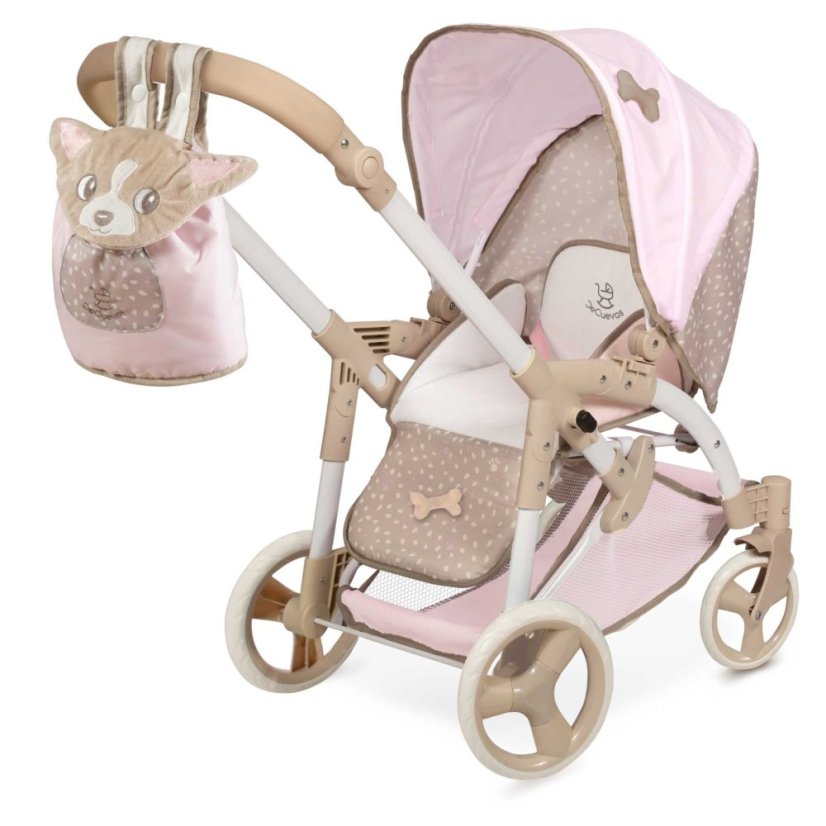 DeCuevas 81643 Skladací kočík pre bábiky 3 v 1 s prenosnou taškou DIDI 2021-75 cm