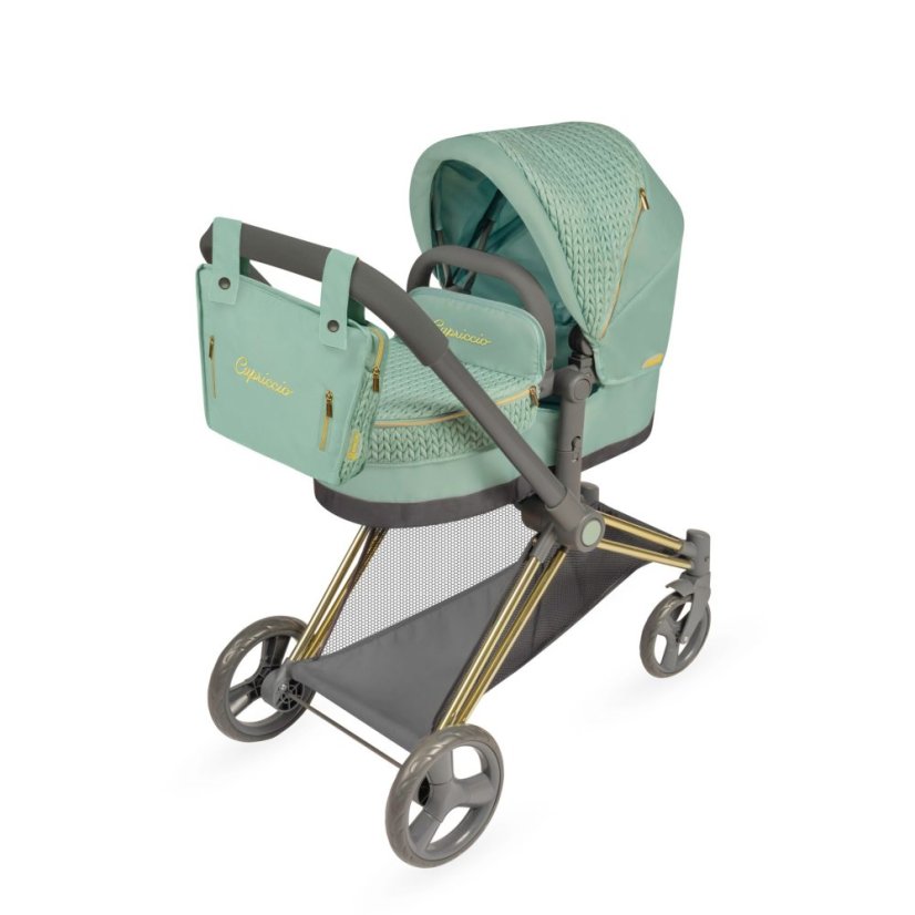 DeCuevas 81773 Skládací kočárek pro panenky 3 v 1 s taškou Capriccio 2025 - 73 cm