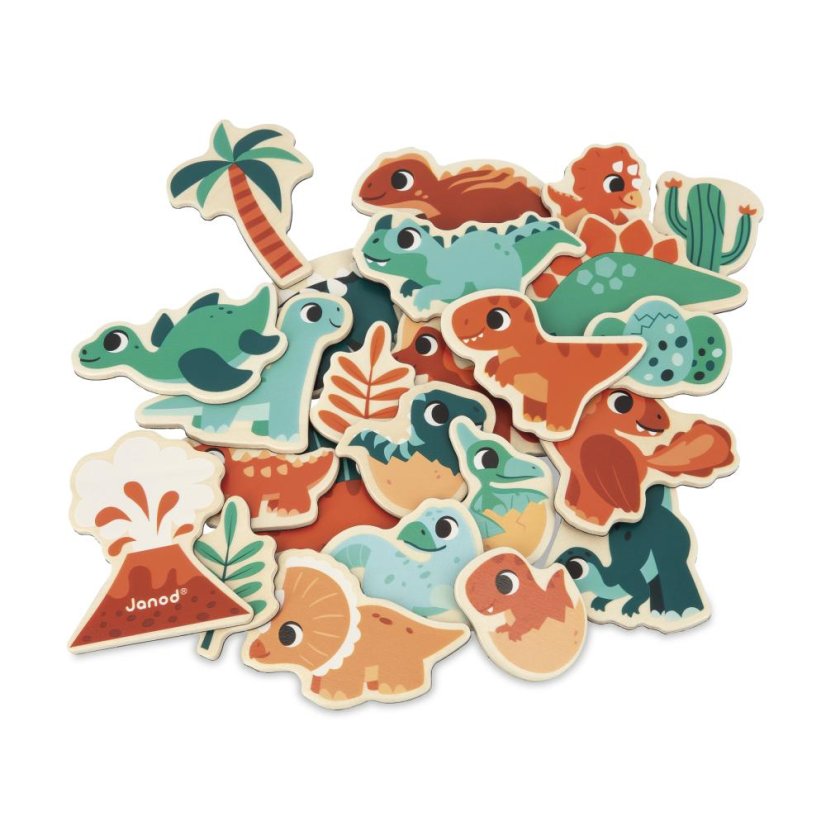 Janod Drevené magnetky Dinosaury 24 ks