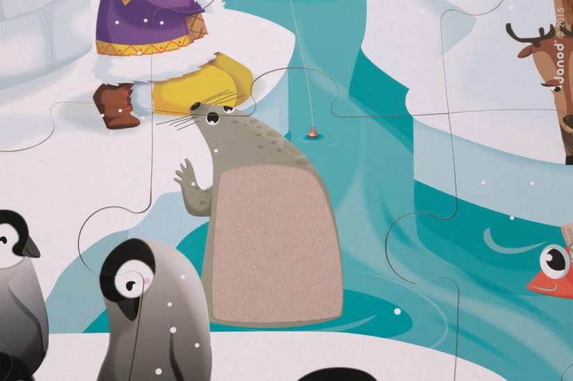 Janod Puzzle dotykové Život na ledě s textúrou 20 ks