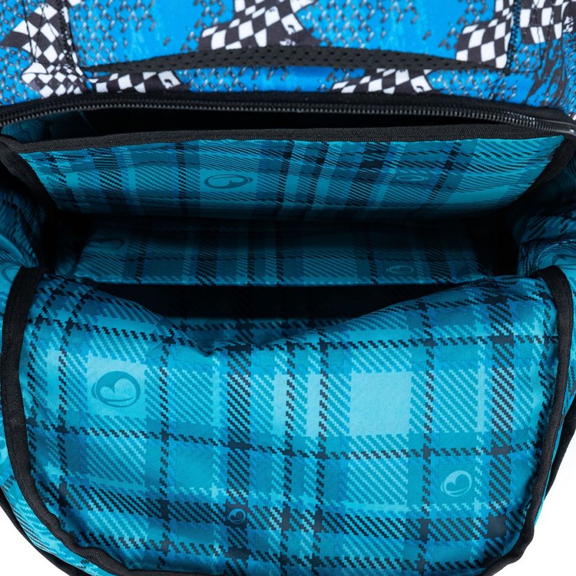 Bagmaster BATOH LUMI 23 D Školský trojkomorový batoh - modré auto