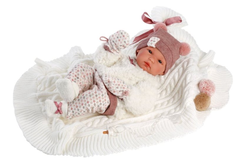 Llorens NEW BORN HOLČIČKA - realistická panenka miminko s celovinylovým tělem - 35 cm
