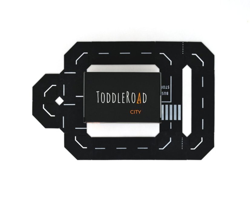 TODDLEROAD 2003 SADA MESTO - flexibilná cesta - 14 silikónových puzzle dielov