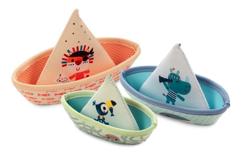 Lilliputiens - 3 plovoucí lodičky - džungle - hračka do vody