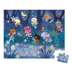 Puzzle pre deti Nočné víly Janod v kufríku 36 ks