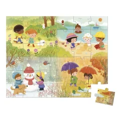 Janod Puzzle Čtyři roční období v kufříku 36 ks