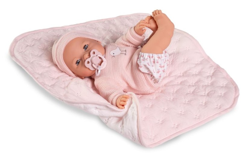 Antonio Juan 14365 BIMBA - mrkacia bábika bábätko so zvukmi a mäkkým látkovým telom - 37 cm