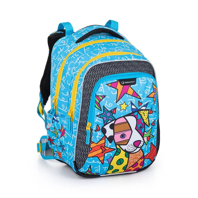 BAGMASTER Veľký školský SET LUMI 22 B so psíkom žiarivý
