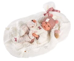 Llorens NEW BORN HOLČIČKA - realistická panenka miminko s celovinylovým tělem - 35 cm