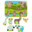 Lucy & Leo - Zvířátka na farmě - dřevěné vkládací puzzle 7 dílů