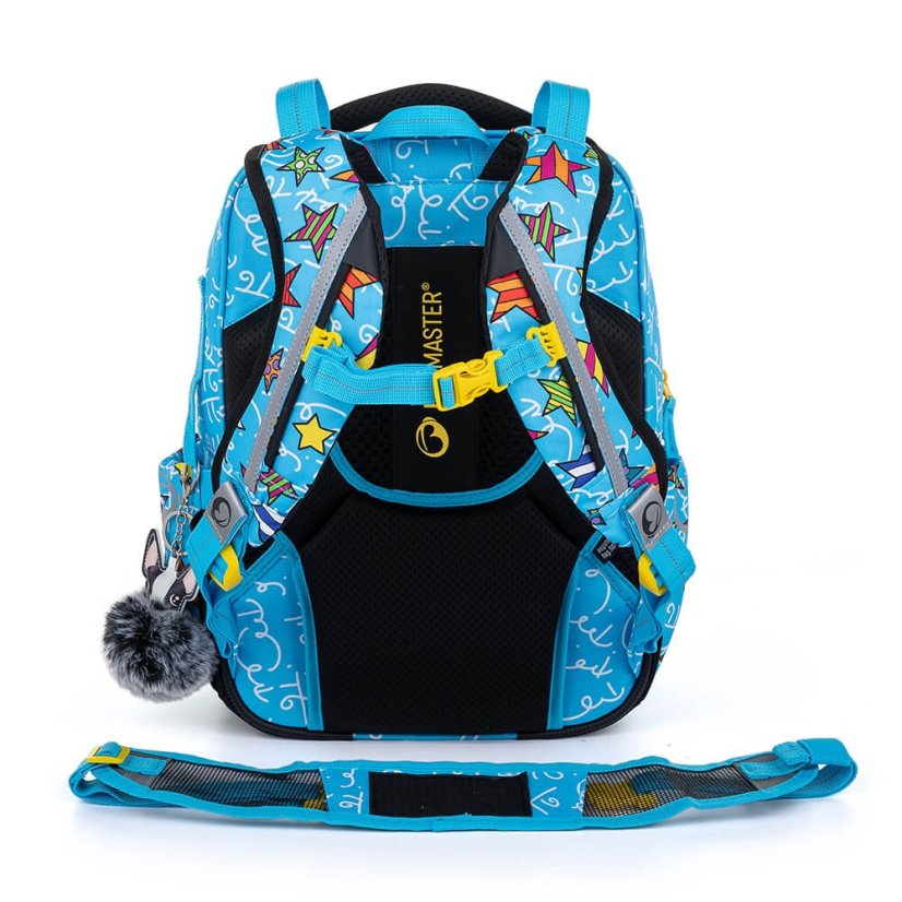 BAGMASTER Veľký školský SET LUMI 22 B so psíkom žiarivý