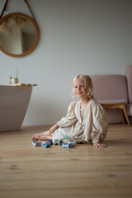 CUBIKA Pastel 16112 Balančná veža IX - drevená skladačka 11 dielov