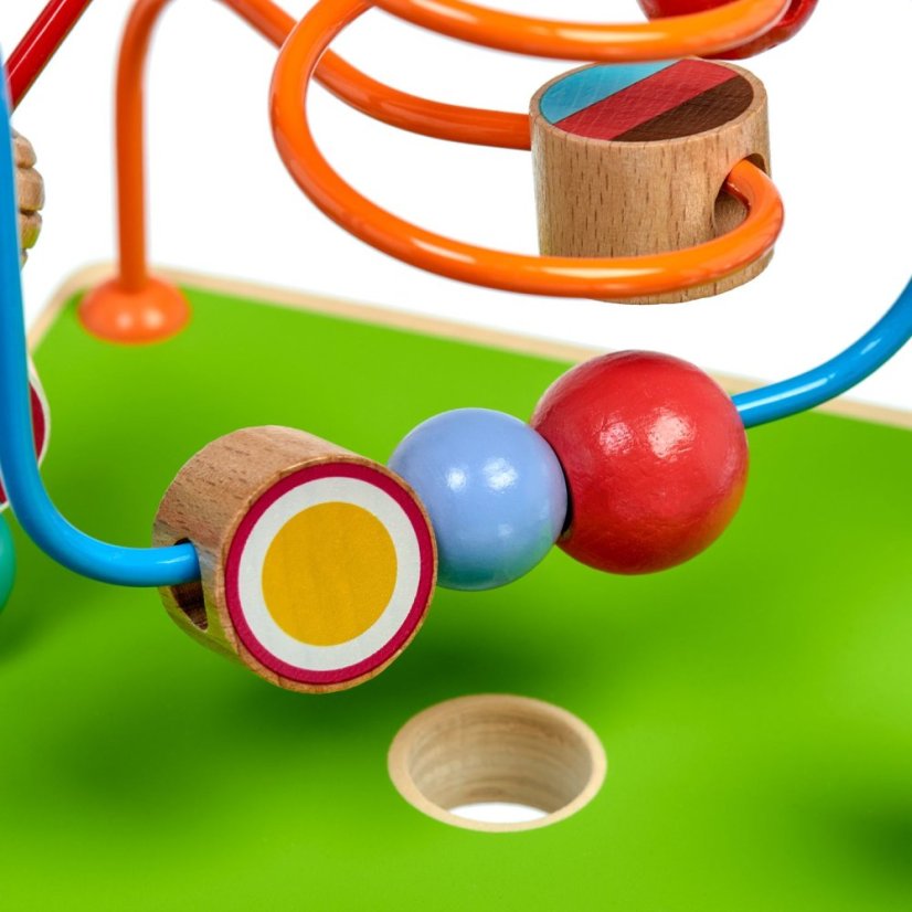 Lucy & Leo - Dřevěná motorická kostka 5v1 s hodinami