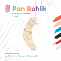 Pán Rohlík - Drevené 3D omaľovánky