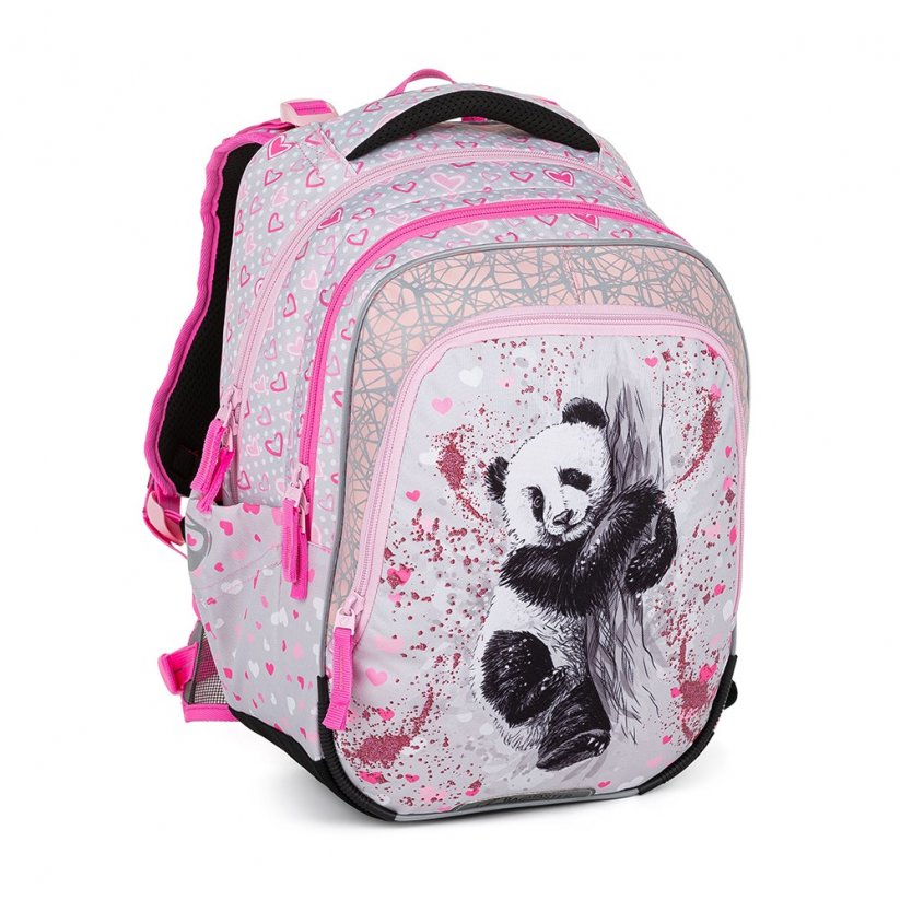 BAGMASTER Velký školní SET BETA 22 B růžový s pandou