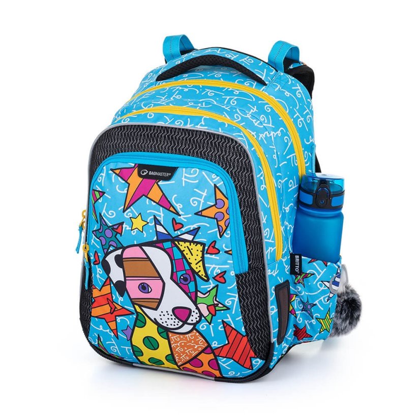 BAGMASTER Veľký školský SET LUMI 22 B so psíkom žiarivý
