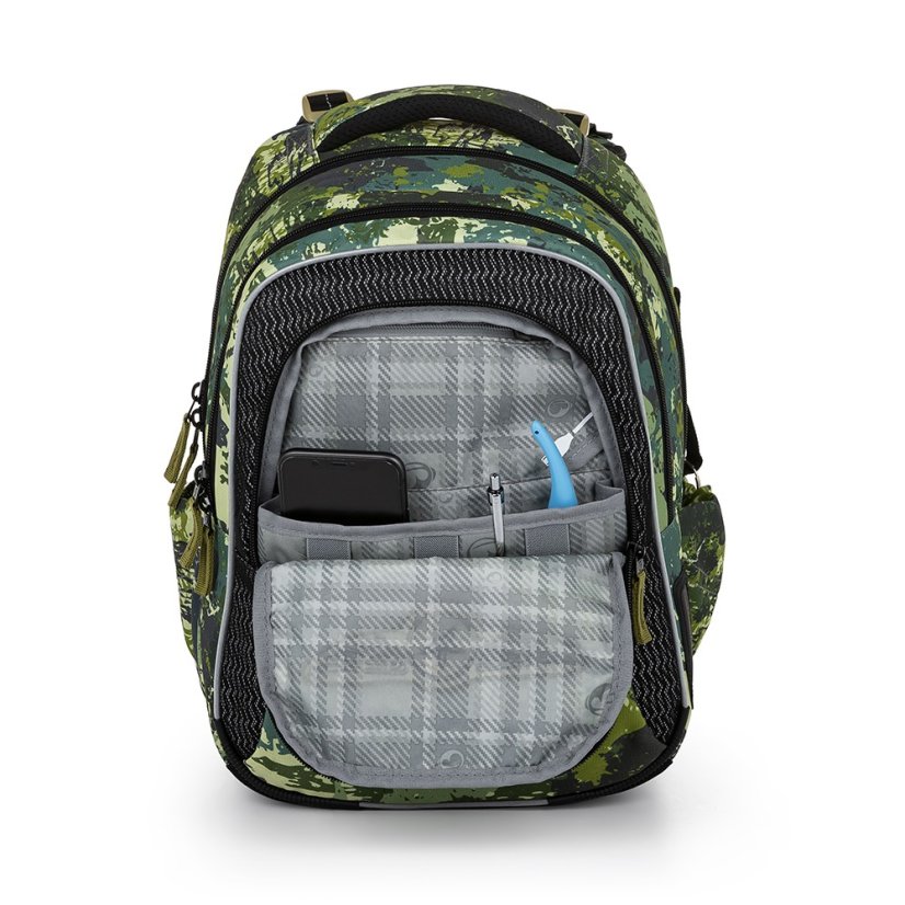 BAGMASTER Školní batoh LUMI 22 C vojenský se stíhačkami