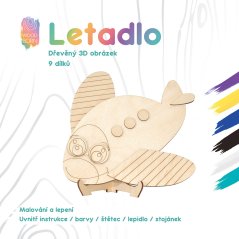 Lietadlo - drevené 3D omaľovánky