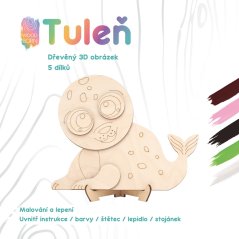 Tuleň - Drevené 3D omaľovánky