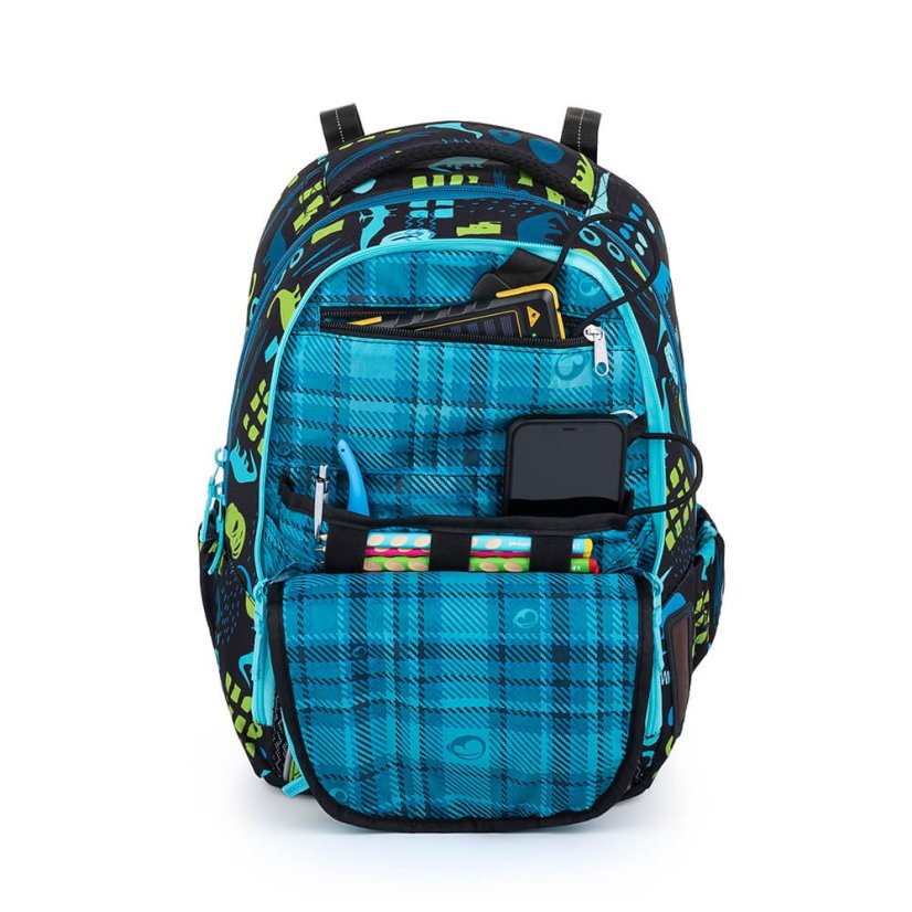 BAGMASTER Velký školní SET VEGA 22 B zelenomodrý