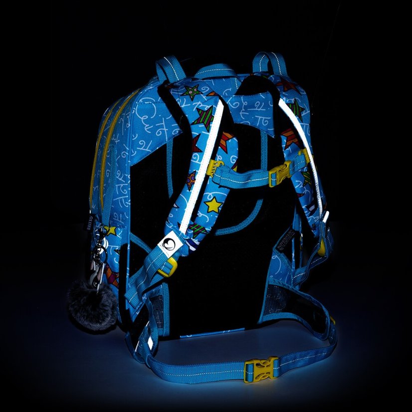 BAGMASTER Veľký školský SET LUMI 22 B so psíkom žiarivý